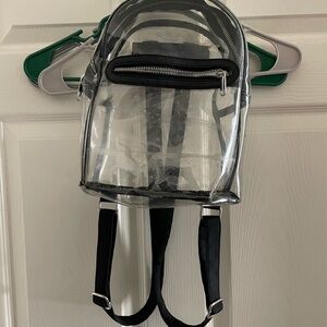 Clear Mini Backpack with Black Accents